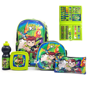 ست 45 در 1 کوله پشتی 46 سانتی بن تن مدل Rainbow Max - Backpack - Promotion Items 45 in 1 - Ben 10 _کیف مدرسه