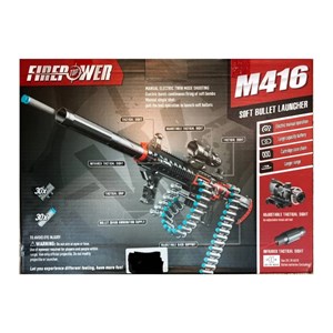 تفنگ اسباب بازی مسلسل شارژی تیر اسفنجی دوربین دار مدل SOFT BULLET LAUNCHER M416_اسباب بازی