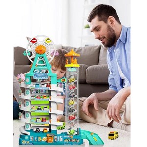 پارکینگ طبقاتی چرخ و فلک دار موزیکال مدل FERRIS WHEEL PARKING BULDING_اسباب بازی