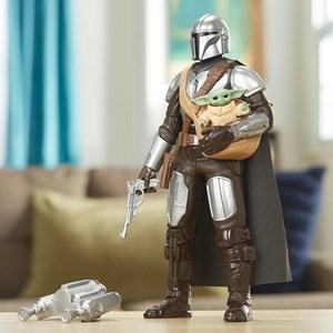 اکشن فیگور 30 سانتی مندلورین به همراه بیبی یودا مدل Hasbro - Star Wars - Galactic Action - The Mandalorian and Grogu Interactive Electronic 12-Inch-Scale Figures_اسباب بازی
