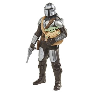 اکشن فیگور 30 سانتی مندلورین به همراه بیبی یودا مدل Hasbro - Star Wars - Galactic Action - The Mandalorian and Grogu Interactive Electronic 12-Inch-Scale Figures_اسباب بازی