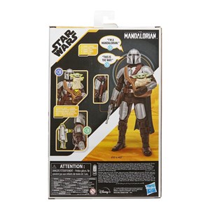 اکشن فیگور 30 سانتی مندلورین به همراه بیبی یودا مدل Hasbro - Star Wars - Galactic Action - The Mandalorian and Grogu Interactive Electronic 12-Inch-Scale Figures_اسباب بازی