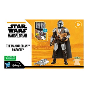 اکشن فیگور 30 سانتی مندلورین به همراه بیبی یودا مدل Hasbro - Star Wars - Galactic Action - The Mandalorian and Grogu Interactive Electronic 12-Inch-Scale Figures_اسباب بازی