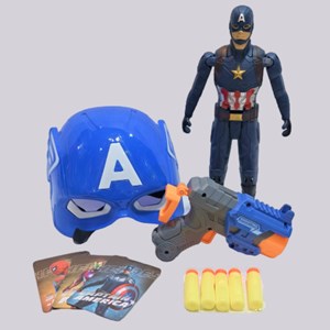 ست اسباب بازی تفنگ، فیگور و ماسک چراغدار و موزیکال کاپیتان آمریکا_اسباب بازی
