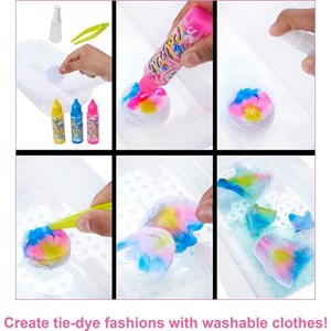 استودیوی عروسک های جادویی همراه با 50 سورپرایز مدل Mattel - Dolls - Color Reveal Gift Set Tie-Dye Fashion Maker With 2 Dolls_اسباب بازی