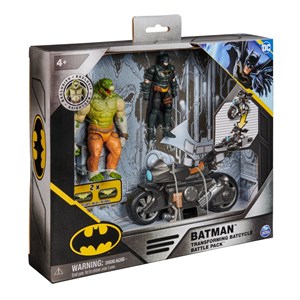 اکشن فیگورهای 10 سانتی بتمن و کروکودیل به همراه Batcycle مدل Spin Master - DC Comics - Batman Transforming Batcycle Battle Pack_اسباب بازی