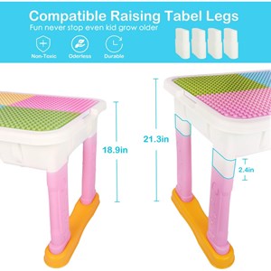 میز و صندلی لگو بازی همراه با 84 قطعه لگو ( میز چند کاره همراه با صندلی ) مدل Block Tables lxA907_اسباب بازی