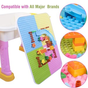 میز و صندلی لگو بازی همراه با 84 قطعه لگو ( میز چند کاره همراه با صندلی ) مدل Block Tables lxA907_اسباب بازی