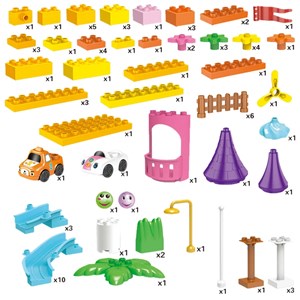 میز و صندلی لگو بازی همراه با 84 قطعه لگو ( میز چند کاره همراه با صندلی ) مدل Block Tables lxA907_اسباب بازی
