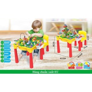 میز و صندلی لگو بازی همراه با 67 قطعه لگو ( میز چند کاره همراه با صندلی ) مدل lxA864_اسباب بازی