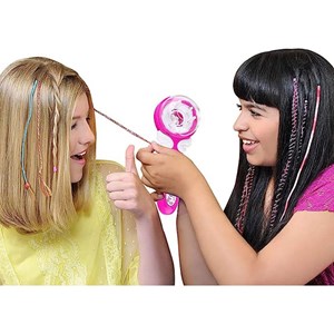 ست اسباب بازی لوازم آرایشی دستگاه بافت مو همراه با نخ رنگی و مهره_اسباب بازی