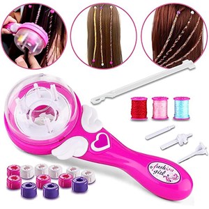 ست اسباب بازی لوازم آرایشی دستگاه بافت مو همراه با نخ رنگی و مهره_اسباب بازی