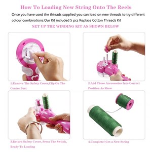 ست اسباب بازی لوازم آرایشی دستگاه بافت مو همراه با نخ رنگی و مهره_اسباب بازی