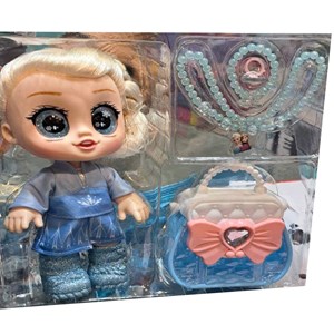 عروسک چشم درشت فروزن السا همراه با کیف و اکسسوری_اسباب بازی