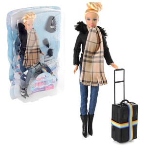 عروسک باربی دفا لوسی مسافر همراه با لباس زمستانی مدل 8424 Barbie Defa Lucy_اسباب بازی
