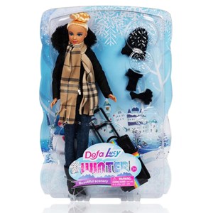 عروسک باربی دفا لوسی مسافر همراه با لباس زمستانی مدل 8424 Barbie Defa Lucy_اسباب بازی
