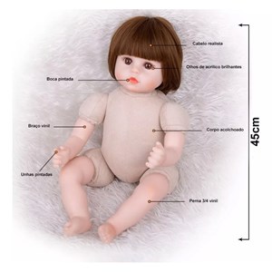 عروسک سیلیکونی دختر بچه همراه با عروسک پاندا و وسایل_اسباب بازی