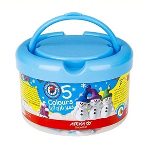 خمیر بازی 5 رنگ سطلی با ابزار آریا ARYA