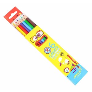 مداد رنگی 6 رنگ مقوایی آریا ARYA