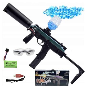 تفنگ اسباب بازی شارژی تیر ژله ای لیزردار مدل MP9_اسباب بازی