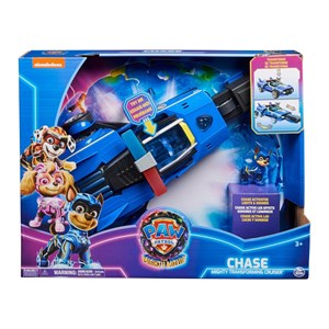 ماشین اسباب بازی تبدیل شونده چیس سگ های نگهبان مدل Spin Master - Paw Patrol - The Mighty Movie - Chase Transforming Cruiser