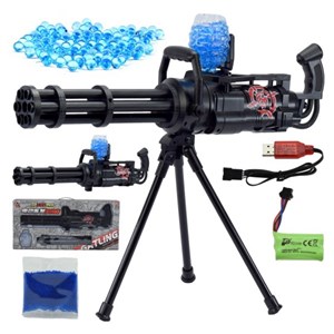 تفنگ اسباب بازی شارژی تیر ژله ای پایه دار مدل Gatling gun with gel balls_اسباب بازی