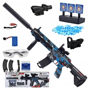 تفنگ اسباب بازی شارژی تیر ژله ای آبی مدل CARBINE M416_اسباب بازی