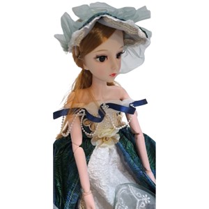 عروسک دخترانه پرنسس تمام مفصلی با لباس آبی_اسباب بازی