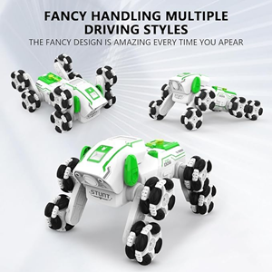 ربات اسباب بازی سگ کنترلی هشت چرخ دودزا سبز Stunt Dog Robot 8wd_اسباب بازی