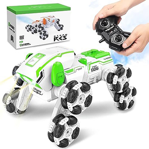 ربات اسباب بازی سگ کنترلی هشت چرخ دودزا سبز Stunt Dog Robot 8wd_اسباب بازی