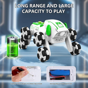 ربات اسباب بازی سگ کنترلی هشت چرخ دودزا سبز Stunt Dog Robot 8wd_اسباب بازی