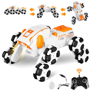 ربات اسباب بازی سگ کنترلی هشت چرخ دودزا نارنجی Stunt Dog Robot 8wd_اسباب بازی