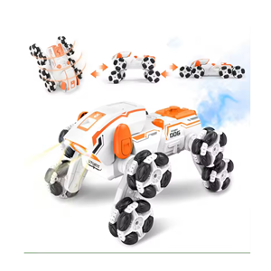 ربات اسباب بازی سگ کنترلی هشت چرخ دودزا نارنجی Stunt Dog Robot 8wd_اسباب بازی
