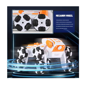 ربات اسباب بازی سگ کنترلی هشت چرخ دودزا نارنجی Stunt Dog Robot 8wd_اسباب بازی