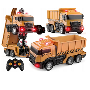 اسباب بازی ماشین کنترلی کامیون کمپرسی تبدیل شونده به ربات مدل ترانسفورمر Remote Control Transformer Dump Truck