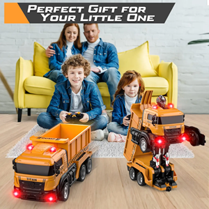 اسباب بازی ماشین کنترلی کامیون کمپرسی تبدیل شونده به ربات مدل ترانسفورمر Remote Control Transformer Dump Truck