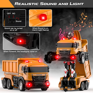 اسباب بازی ماشین کنترلی کامیون کمپرسی تبدیل شونده به ربات مدل ترانسفورمر Remote Control Transformer Dump Truck