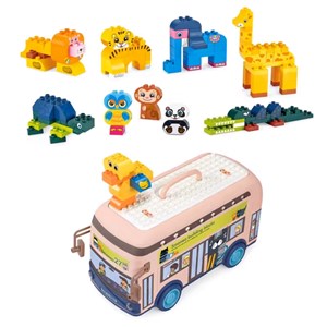 لگو دوپلو اسمونو 136 قطعه مدل اتوبوس حیوانات smoneo رنگ صورتی_اسباب بازی
