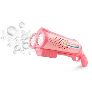 تفنگ اسباب بازی حباب ساز دولول مخزن دار صورتی Electric Bubble Maker Toy with LED Lights_اسباب بازی