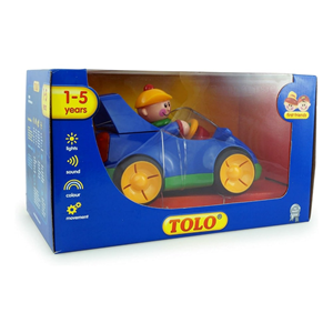 اسباب بازی ماشین کوچک آبی با آدمک پسر تولو مدل 89588 First Friends Car_اسباب بازی