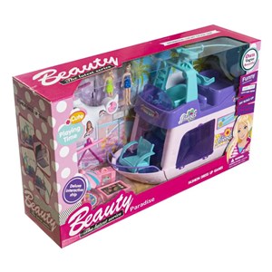 کشتی مسافرتی سرسره دار باربی همراه با هلیکوپتر_اسباب بازی