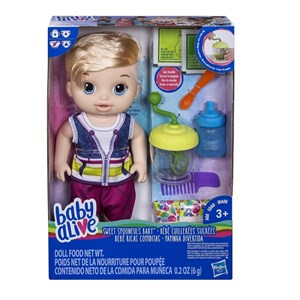 عروسک پسر بچه بیبی الایو Baby Alive Sweet Spoonfuls Blonde baby doll boy Hasbro_اسباب بازی