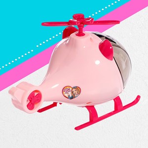 اسباب بازی ست باربی همراه با هلیکوپتر و چند دست لباس مدل Fashion travel_اسباب بازی