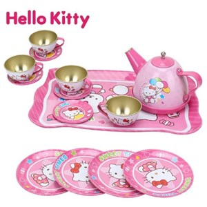 اسباب بازی ست چای خوری فلزی 4 نفره طرح هلو کیتی_اسباب بازی