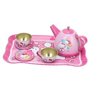 اسباب بازی ست چای خوری فلزی 4 نفره طرح هلو کیتی_اسباب بازی