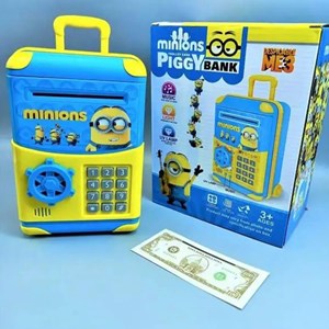 گاوصندوق رمز دار باتری خور طرح مینیون_اسباب بازی