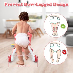 واکر کودک همراه با تخته وایت برد رنگ صورتی هانگر HUANGER_اسباب بازی