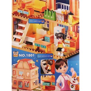 لگو دوپلو ساختمان دوطبقه با وسایل خانه 186 قطعه مدل FEELO 1801_اسباب بازی