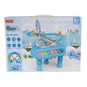اسباب بازی پیانو پایه دار با پله و سرسره ی پنگوئن Ice Penguins Slide & Piano Toy_اسباب بازی