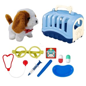 اسباب بازی سگ خانگی به همراه قفس و وسایل دامپزشکی مجموعه 10 عددی_اسباب بازی